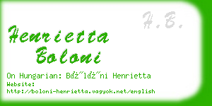 henrietta boloni business card